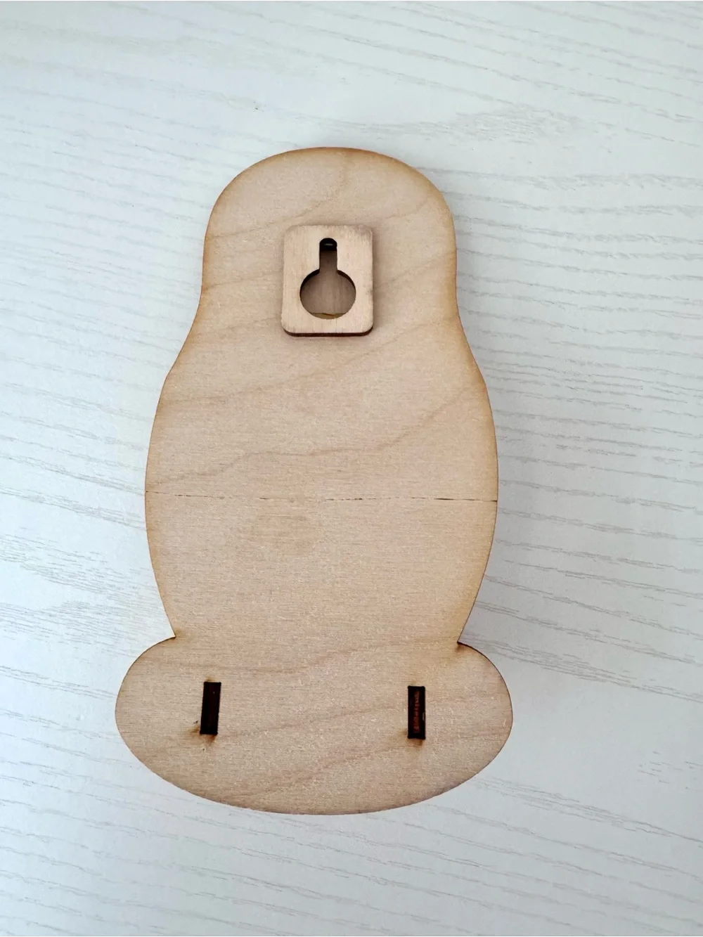 Matryoshka Doll Wooden Wall Hook Key Holder - Red and Blue Accent